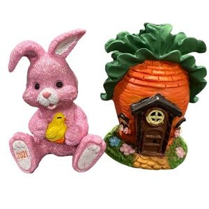 Easter Pink Glitter Bunny 2021 Chick Home Decor Spring Carrot House Bundle